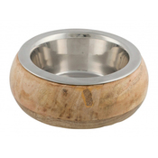 Trixie Stainless Steel Bowl with Wooden Holder