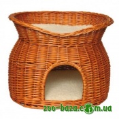 Trixie Wicker Cave with Bed on Top